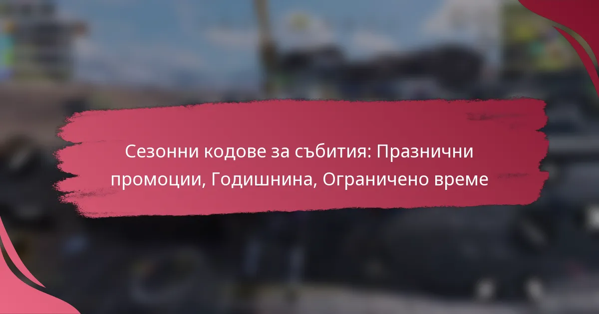 Сезонни кодове за събития: Празнични промоции, Годишнина, Ограничено време