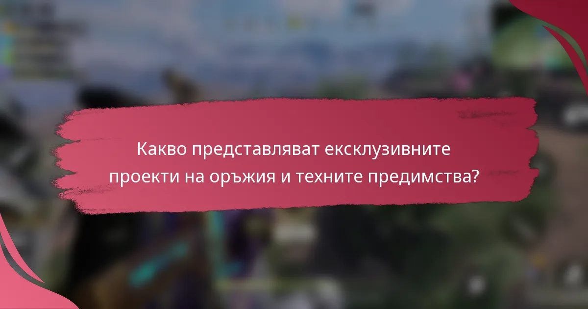 Какво представляват ексклузивните проекти на оръжия и техните предимства?